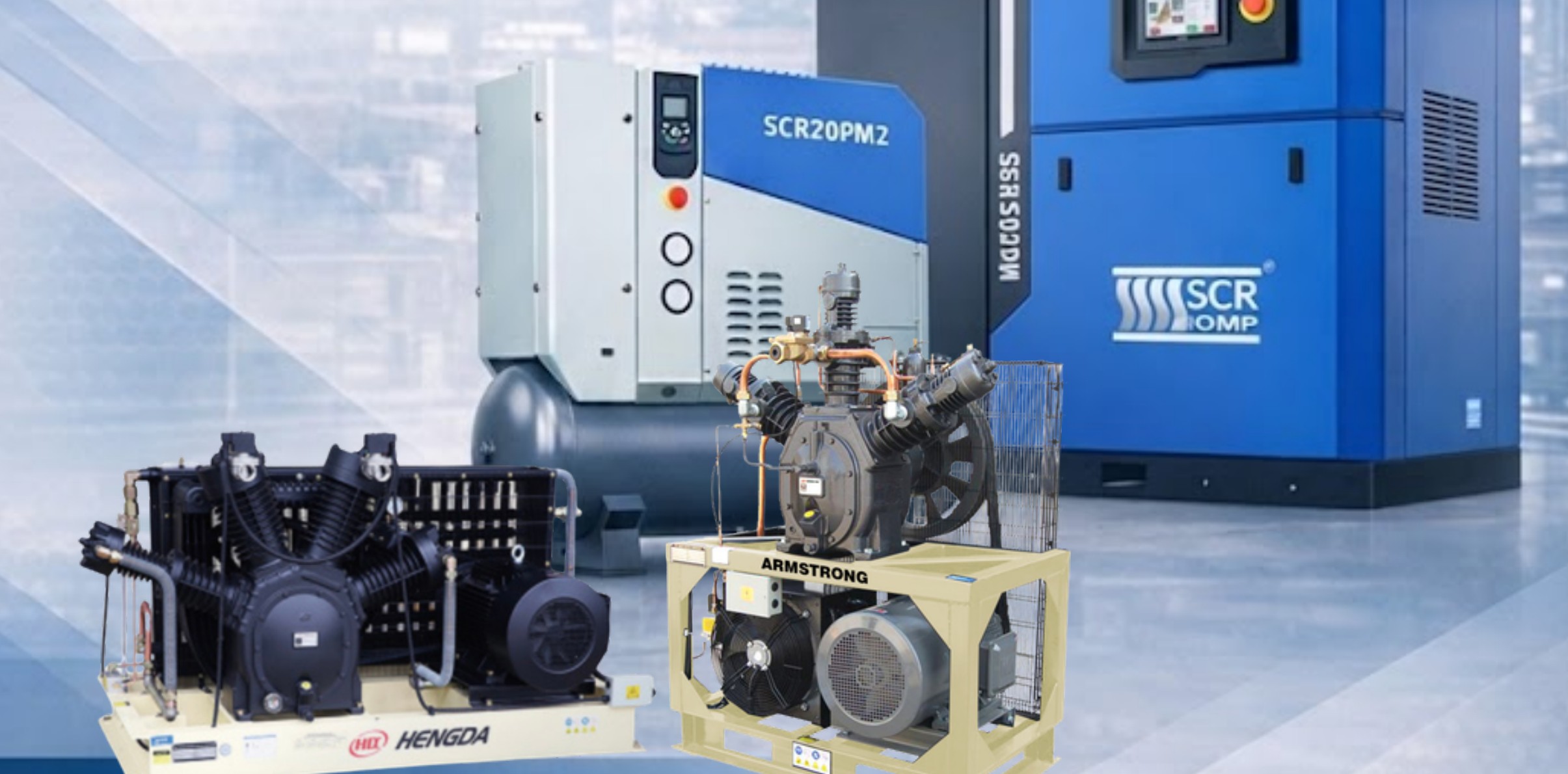 World Prod &mdash; SCR and Armstrong-Hengda air compressors